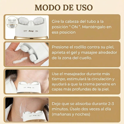MASAJEADOR/Antiarrugas Rodillo 3D Integrado - Específico para cuello y rostro - Tratamiento Antiarrugas \ Jaysuing