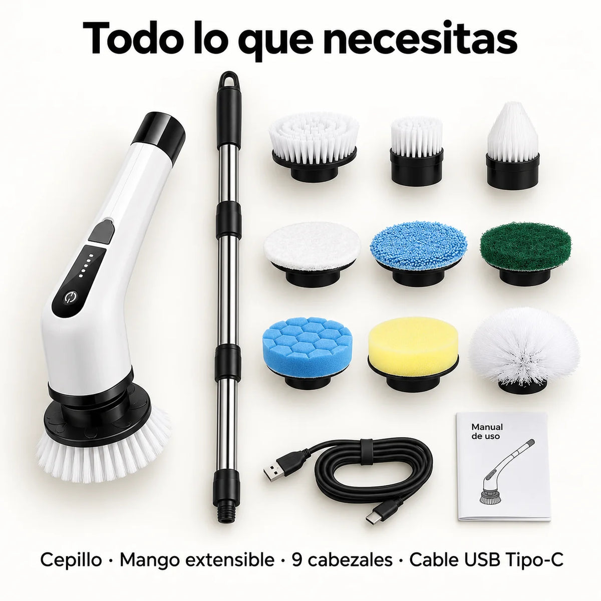 Cepillo Eléctrico de Limpieza 9 en 1
