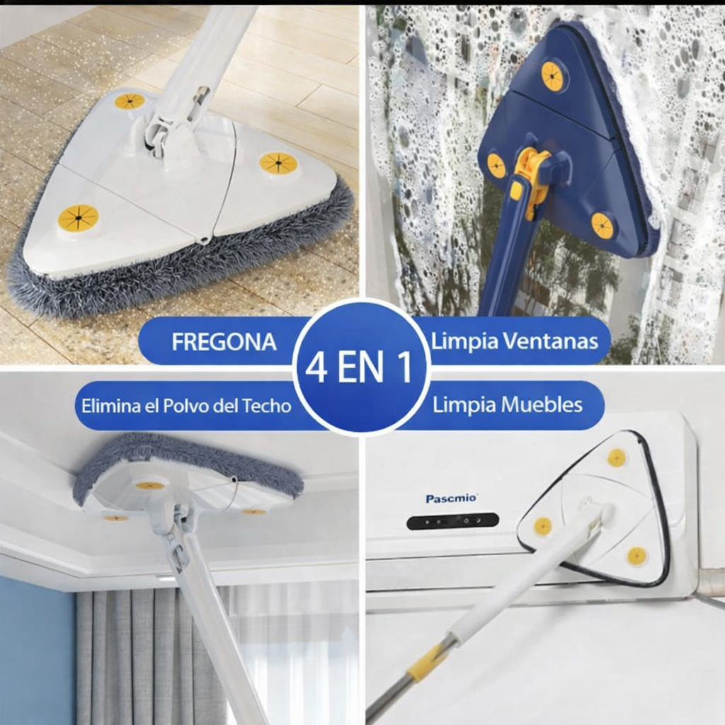 Fregona Triangular 4 en 1 - Limpieza Eficaz Sin Esfuerzo