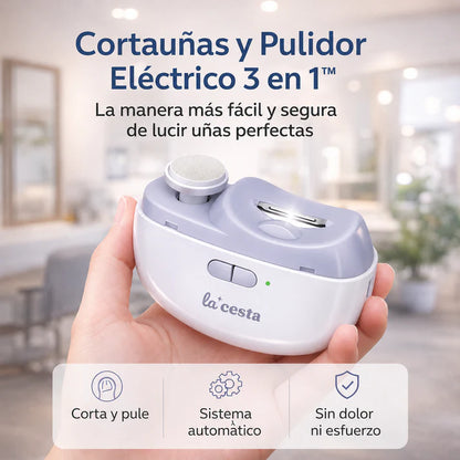 Cortaúñas y Pulidor Eléctrico 3 en 1™ Uñas perfectas en segundos, sin cortes ni esfuerzo.
