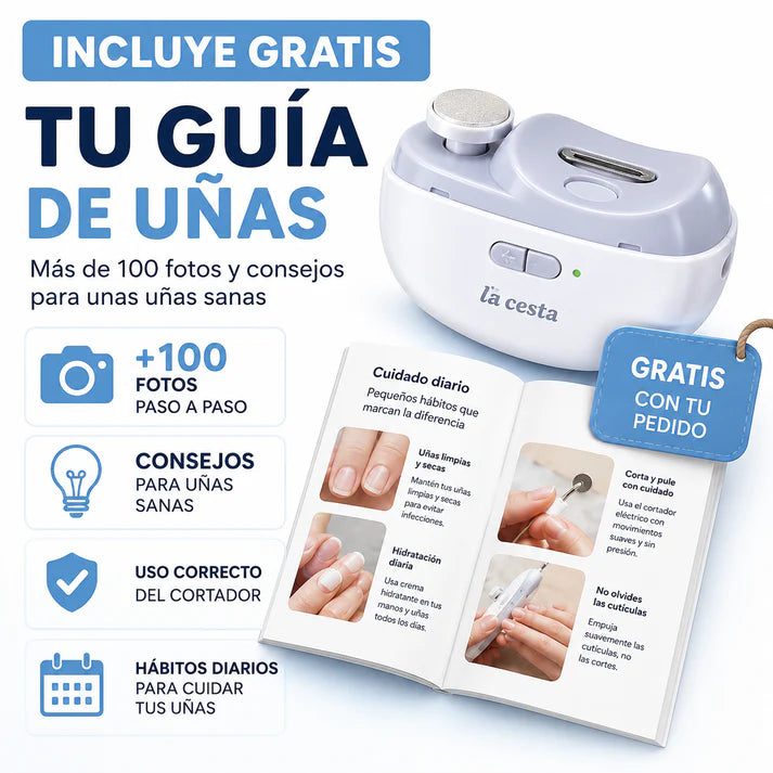 Cortaúñas y Pulidor Eléctrico 3 en 1™ Uñas perfectas en segundos, sin cortes ni esfuerzo.