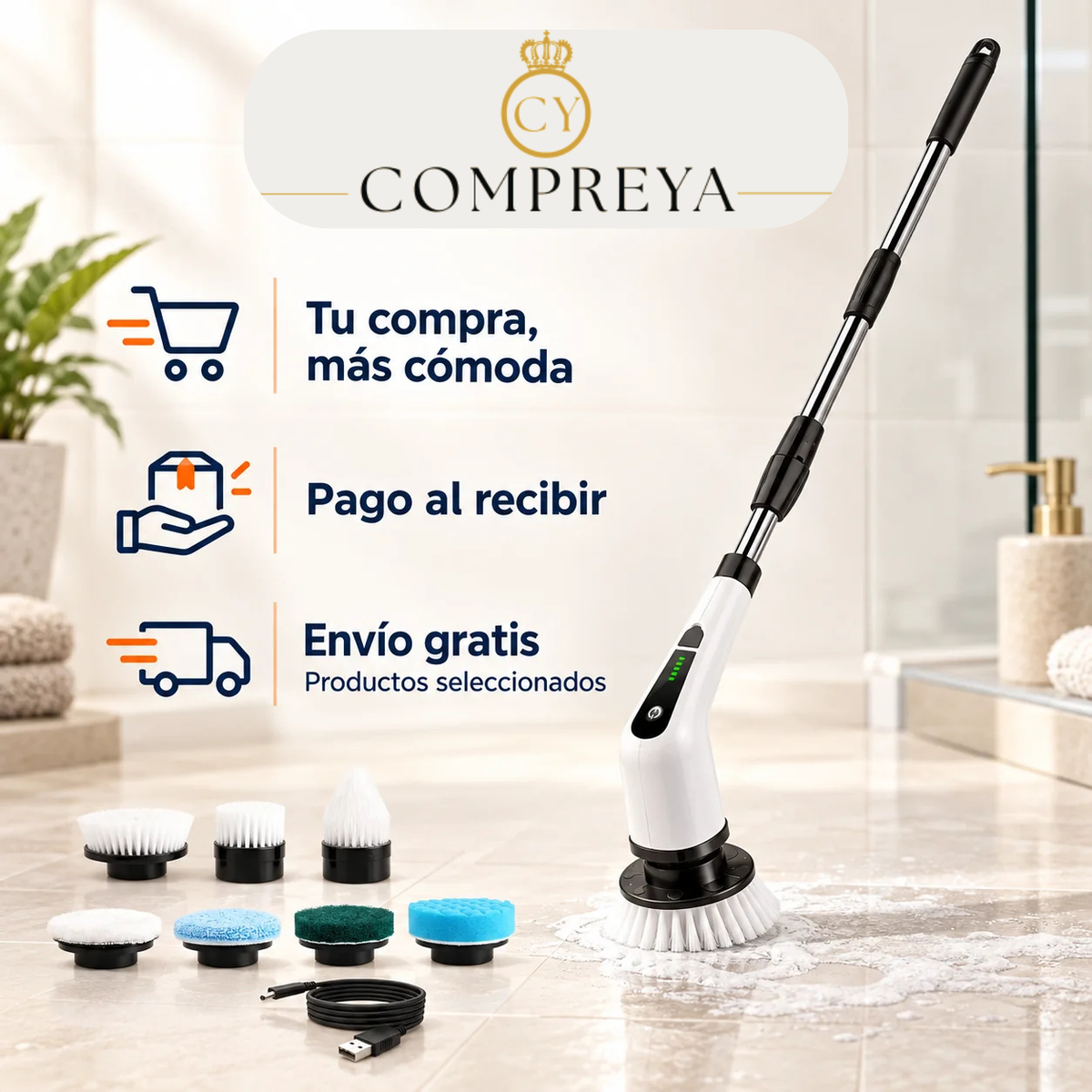 Cepillo Eléctrico de Limpieza 9 en 1