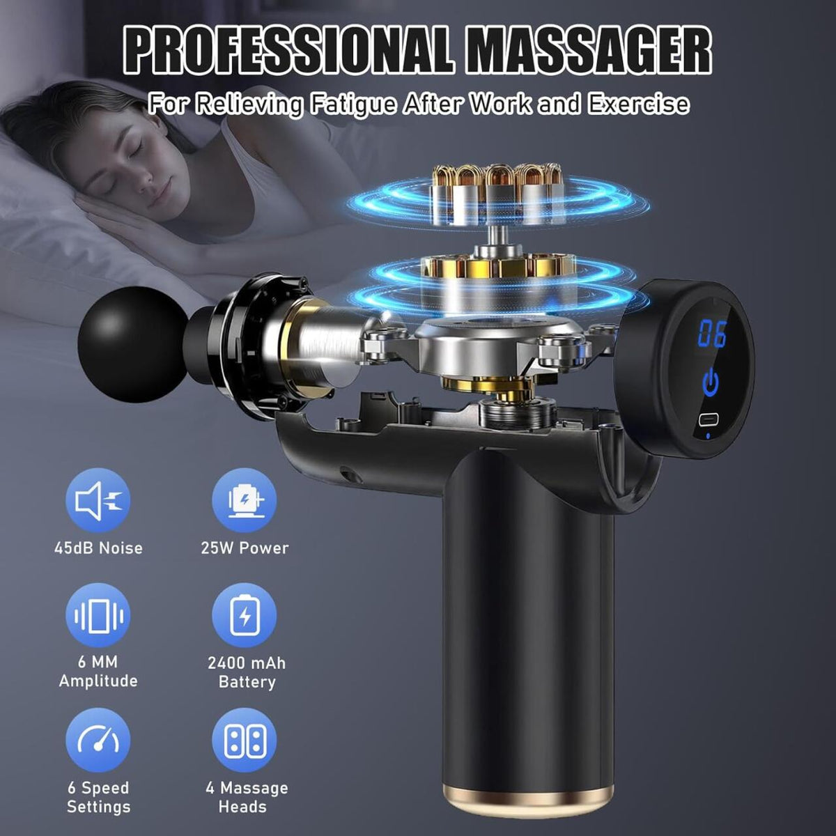 Pistola de Masaje Muscular Profesional