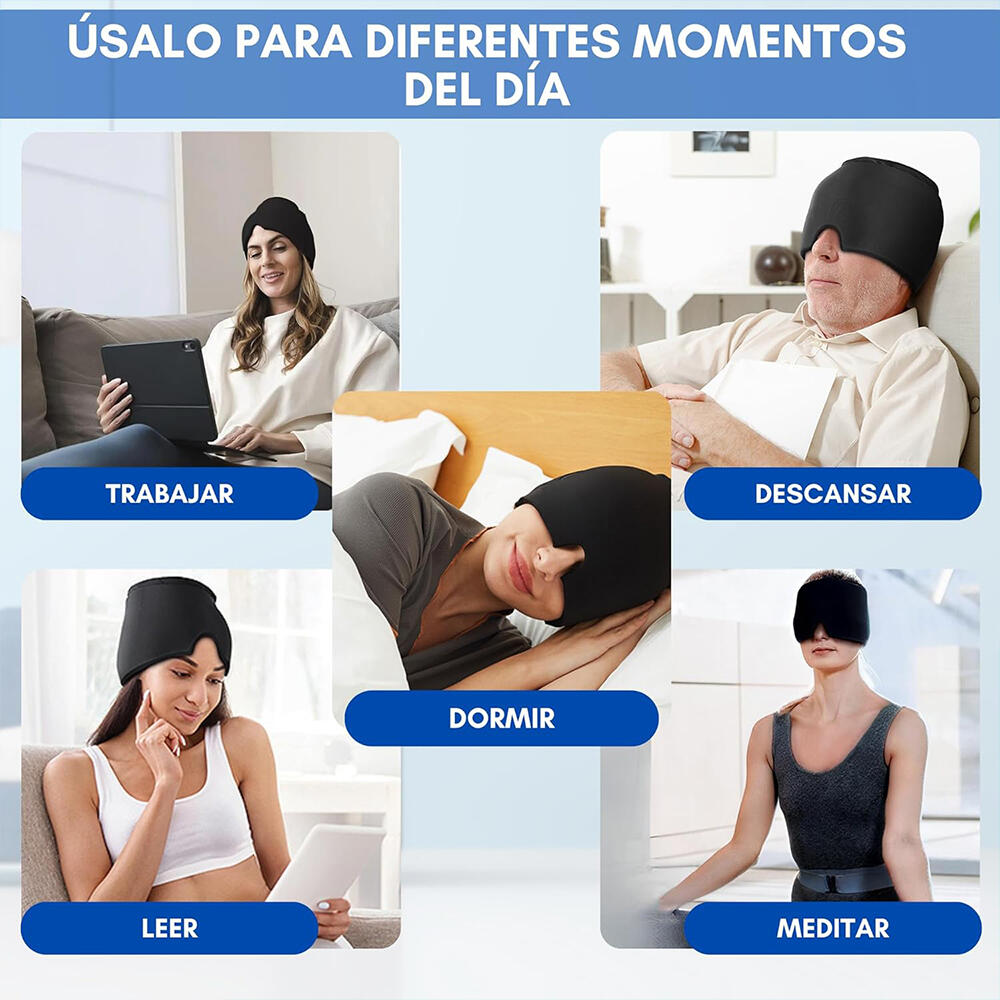Gorro Terapéutico de Compresión para Alivio de Migrañas y Dolor de Cabeza [Frío y Calor]