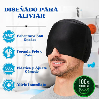 Gorro Terapéutico de Compresión para Alivio de Migrañas y Dolor de Cabeza [Frío y Calor]