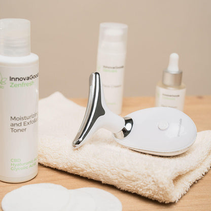 Masajeador facial eléctrico para rostro y cuello con LED, EMS y calor Selora