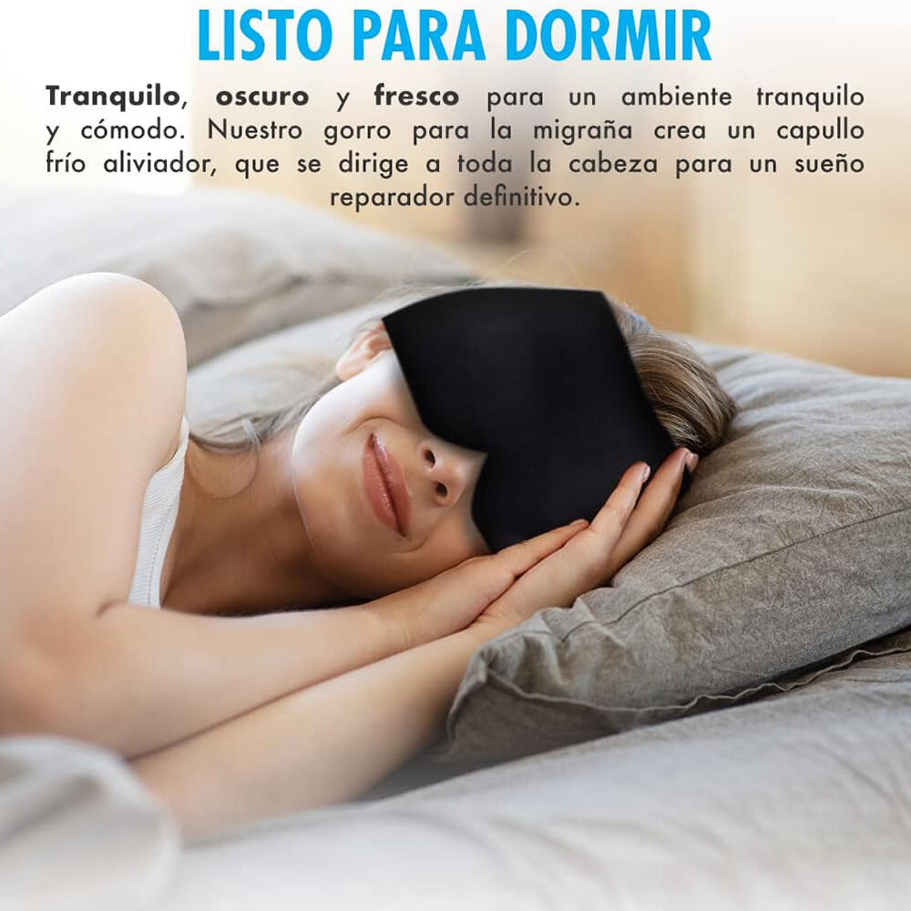 Gorro Terapéutico de Compresión para Alivio de Migrañas y Dolor de Cabeza [Frío y Calor]