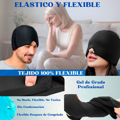 Gorro Terapéutico de Compresión para Alivio de Migrañas y Dolor de Cabeza [Frío y Calor]